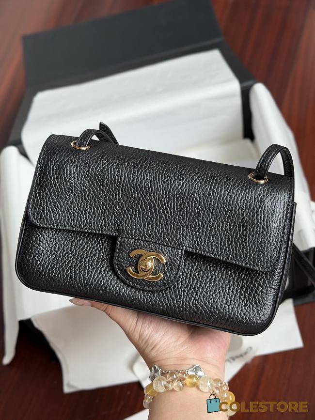 Colestore Chanel FALL WINTER 2026 PRE-COLLECTION   MINI FLAP BAG   Grained Calfskin & Gold-Tone Metal  Black 13 x 20 x 6cm - 1