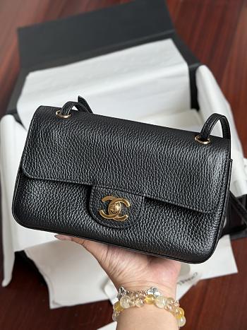 Colestore Chanel FALL WINTER 2026 PRE-COLLECTION   MINI FLAP BAG   Grained Calfskin & Gold-Tone Metal  Black 13 x 20 x 6cm