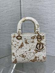 Colestore Dior Medium Lady Dior Bag White Butterfly Zodiac Motif Embroidery 20cm - 1