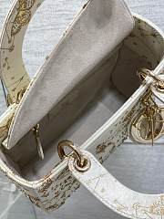 Colestore Dior Medium Lady Dior Bag White Butterfly Zodiac Motif Embroidery 20cm - 6
