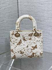 Colestore Dior Medium Lady Dior Bag White Butterfly Zodiac Motif Embroidery 20cm - 5