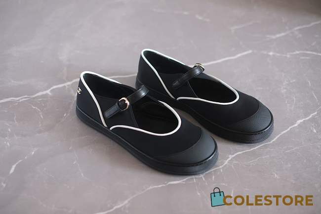 Colestore Chanel Coco Beach 2026 collection   Mary Janes   Mixed Fibers & Rubber  Black & White - 1