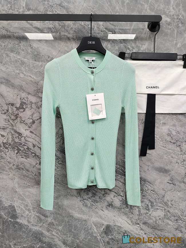 Colestore Spring Summer 2026 Pre-Collection Cardigan - Mixed fibers, light green - 1