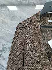 Colestore Brunello Cucinelli Women's Brown Open-Knit Sequined Cardigan  - 6