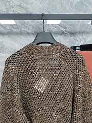 Colestore Brunello Cucinelli Women's Brown Open-Knit Sequined Cardigan  - 4