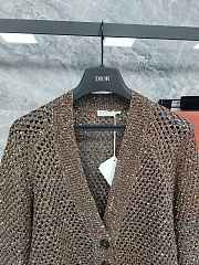 Colestore Brunello Cucinelli Women's Brown Open-Knit Sequined Cardigan  - 3