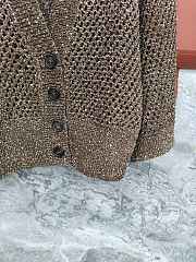 Colestore Brunello Cucinelli Women's Brown Open-Knit Sequined Cardigan  - 2