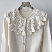 Colestore Louis Vuitton Crochet Flounce Cardigan Milk White - 6