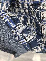 Colestore Dior Oversized Cannage Cardigan Heathered Navy Blue Cotton-Blend Knit - 6