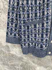 Colestore Dior Oversized Cannage Cardigan Heathered Navy Blue Cotton-Blend Knit - 5