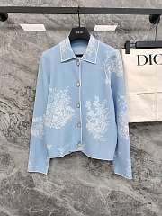 Colestore Dior Dioriviera Jacket White and Blue Toile de Jouy Floral Garden Technical Knit - 1