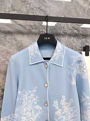 Colestore Dior Dioriviera Jacket White and Blue Toile de Jouy Floral Garden Technical Knit - 3