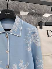 Colestore Dior Dioriviera Jacket White and Blue Toile de Jouy Floral Garden Technical Knit - 2