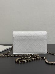Colestore Chanel Fall Winter 2026 Pre-Collection   Wallet on Chain   Shiny Grained Calfskin, Lambskin & Gold-Tone Metal  White & Black 12 x 19 x 3.5cm - 6