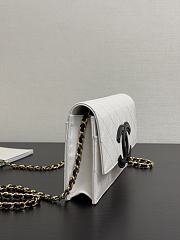 Colestore Chanel Fall Winter 2026 Pre-Collection   Wallet on Chain   Shiny Grained Calfskin, Lambskin & Gold-Tone Metal  White & Black 12 x 19 x 3.5cm - 5