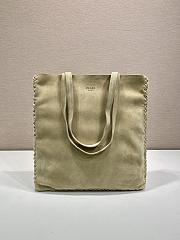 Colestore Prada Large suede and crochet tote bag  Desert Beige 35 x 38 x 5cm - 1