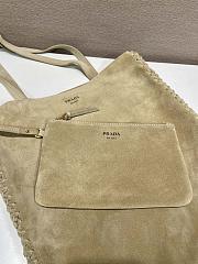 Colestore Prada Large suede and crochet tote bag  Desert Beige 35 x 38 x 5cm - 4