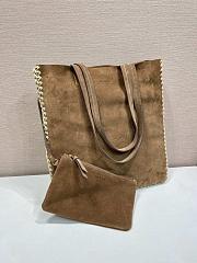 	 Colestore Prada Large suede and crochet tote bag Cocoa Brown 35 x 38 x 5cm - 6