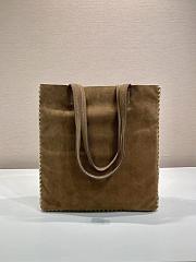 	 Colestore Prada Large suede and crochet tote bag Cocoa Brown 35 x 38 x 5cm - 3