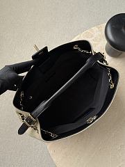 Colestore Chanel Small Tote Canvas Calfskin, Lambskin & Gold-Tone Metal, Gray & Black 36x24x14cm - 6