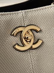 Colestore Chanel Small Tote Canvas Calfskin, Lambskin & Gold-Tone Metal, Gray & Black 36x24x14cm - 2