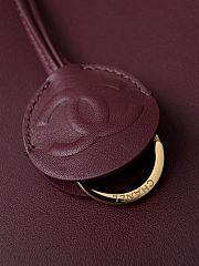 Colestore Chanel Spring Summer 2026   Large Bowling Bag  Lambskin & Gold-Tone Metal  Burgundy  19 x 35.5 x 12.5cm - 2