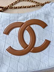 Colestore Chanel Coco Beach 2026 collection   Small Shopping Bag   Denim, Calfskin & Gold-Tone Metal  Blue & Brown 20x43x17cm - 5
