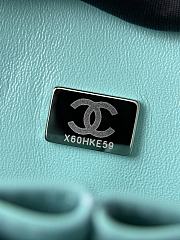 Colestore Chanel Classic Handbag Quilted Lambskin & Silver-Tone Metal Light Turquoise 14.5 x 23 x 6 cm - 6