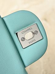 Colestore Chanel Classic Handbag Quilted Lambskin & Silver-Tone Metal Light Turquoise 14.5 x 23 x 6 cm - 5