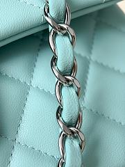 Colestore Chanel Classic Handbag Quilted Lambskin & Silver-Tone Metal Light Turquoise 14.5 x 23 x 6 cm - 4