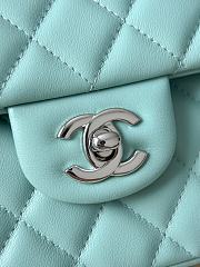 Colestore Chanel Classic Handbag Quilted Lambskin & Silver-Tone Metal Light Turquoise 14.5 x 23 x 6 cm - 3