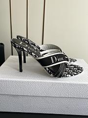 Colestore Dior Black Monogram Canvas Logo Strap Heel Sandals - 4
