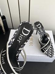 Colestore Dior Black Monogram Canvas Logo Strap Heel Sandals - 3