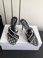 Colestore Dior Black Monogram Canvas Logo Strap Heel Sandals - 2