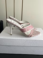 Colestore Dior Pink Monogram Canvas Logo Strap Heel Sandals - 3