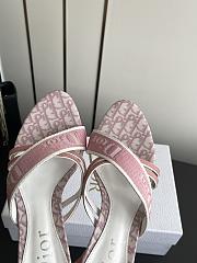 Colestore Dior Pink Monogram Canvas Logo Strap Heel Sandals - 2