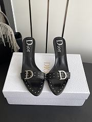 Colestore Dior D-Club Mule Black Calfskin with Silver-Finish CD Signature & Studs - 1