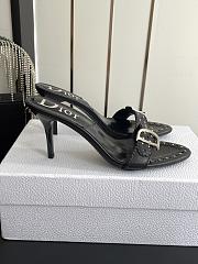 Colestore Dior D-Club Mule Black Calfskin with Silver-Finish CD Signature & Studs - 5