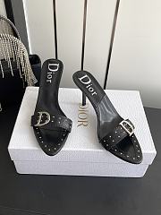 Colestore Dior D-Club Mule Black Calfskin with Silver-Finish CD Signature & Studs - 4