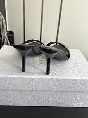 Colestore Dior D-Club Mule Black Calfskin with Silver-Finish CD Signature & Studs - 3