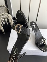 Colestore Dior D-Club Mule Black Calfskin with Silver-Finish CD Signature & Studs - 2