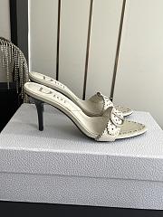 Colestore Dior D-Club Mule White Calfskin with Silver-Finish CD Signature & Studs - 4