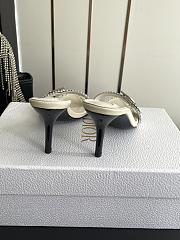 Colestore Dior D-Club Mule White Calfskin with Silver-Finish CD Signature & Studs - 3