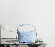 Colestore Chanel Clutch with Chain Grained Calfskin & gold-tone Light Blue 21.5x19x6cm - 5