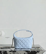 Colestore Chanel Clutch with Chain Grained Calfskin & gold-tone Light Blue 21.5x19x6cm - 2