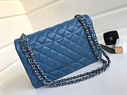 Colestore Chanel Jumbo Classic Handbag   Lambskin & Silver-Tone Metal  Dark Blue  30x18x8cm - 5