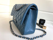 Colestore Chanel Jumbo Classic Handbag   Lambskin & Silver-Tone Metal  Dark Blue  30x18x8cm - 4