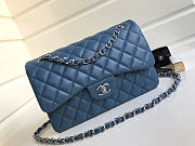 Colestore Chanel Jumbo Classic Handbag   Lambskin & Silver-Tone Metal  Dark Blue  30x18x8cm - 3