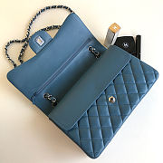 Colestore Chanel Jumbo Classic Handbag   Lambskin & Silver-Tone Metal  Dark Blue  30x18x8cm - 2