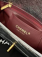 Colestore  Chanel Metallic Aged Calfskin Chevron Quilted Top Handle Envelope Clutch Silver 10x26x5cm - 5